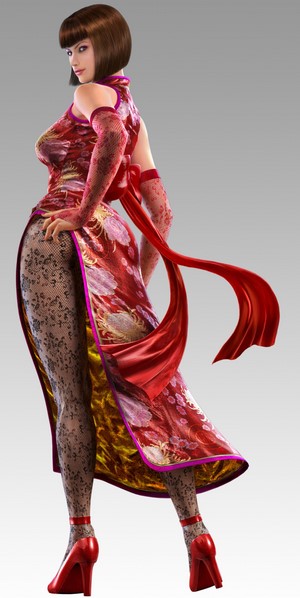 Anna Williams from Tekken in a red dress
