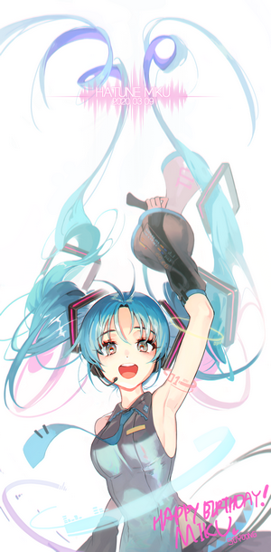 Hatsune Miku from Vocaloid celebrating her birthday