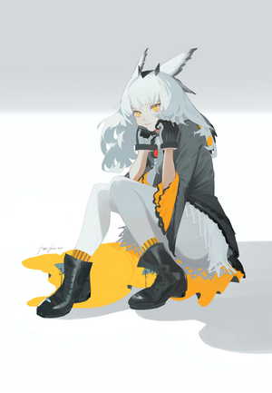 Anime girl with silver hair and yellow eyes