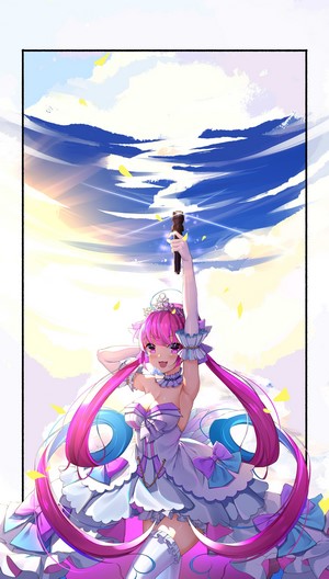 Minato Aqua from Hololive singing with a microphone