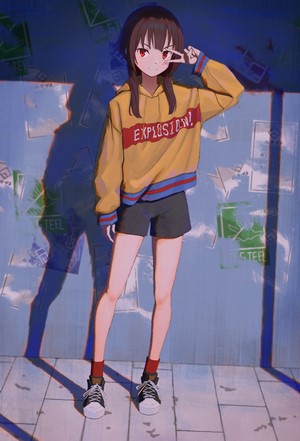 Megumin from Kono Subarashii Sekai ni Shukufuku wo! with Peace Sign