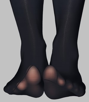 Anime girl's legs in black pantyhose