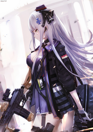 HK416 (Girls Frontline), anime girls, Girls Frontline, 2D, digital art ...