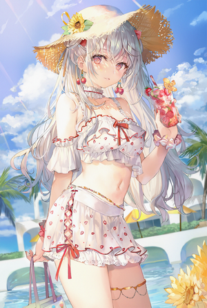 Momoko in Straw Hat Summer Portrait