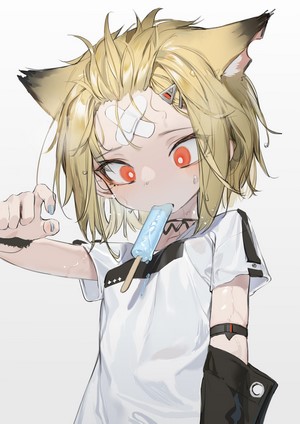 Vermeil from Arknights eating ice cream