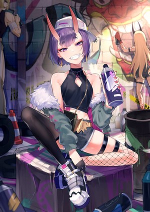 Shuten Douji from Fate/Grand Order with spray paint