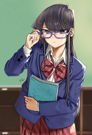 Komi Shouko in School Uniform with Glasses