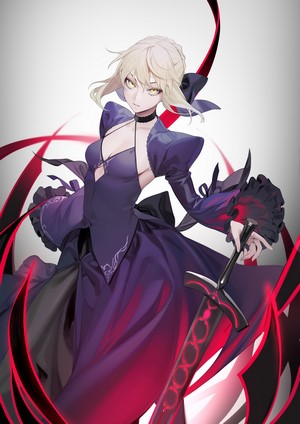 Saber Alter from Fate/Stay Night with a sword
