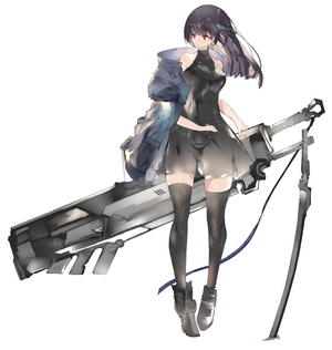 Anime girl with large weapon