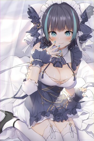 Cheshire from Azur Lane in a maid outfit