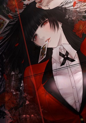 Jabami Yumeko from Kakegurui with a playing card