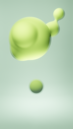 Green blobs floating in a light green background