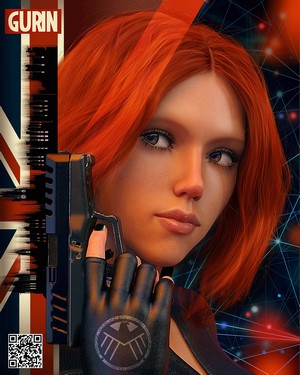 Black Widow from Marvel Cinematic Universe with Gun