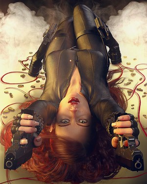 Black Widow from Marvel Cinematic Universe with Guns
