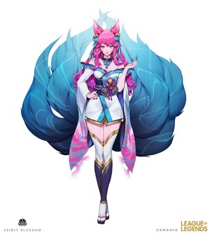 Spirit Blossom Ahri from League of Legends by Zeronis