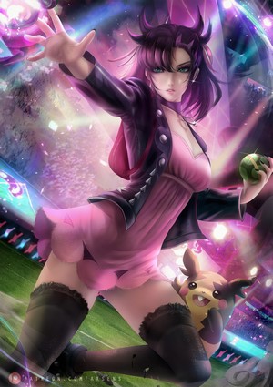 Marnie from Pokemon with Morpeko