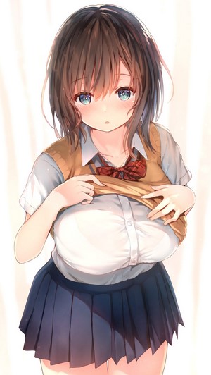 Sune Digital Art of Schoolgirl with Blue Eyes
