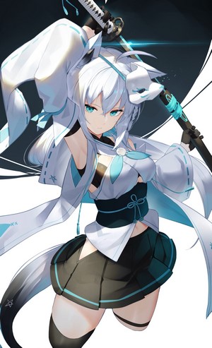 Shirakami Fubuki Fox Girl with Katana