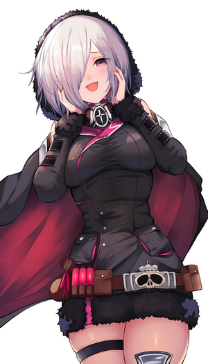 Anime girl with silver hair and purple eyes from Shadowverse