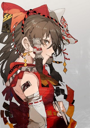 Reimu Hakurei from Touhou Project anime art