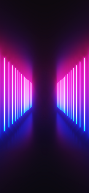 Abstract neon corridor with pink and blue lights