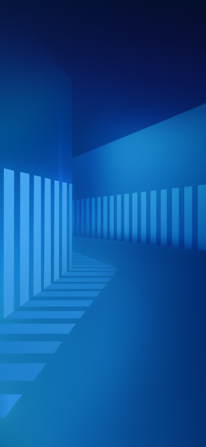 Abstract blue corridor with vertical elements