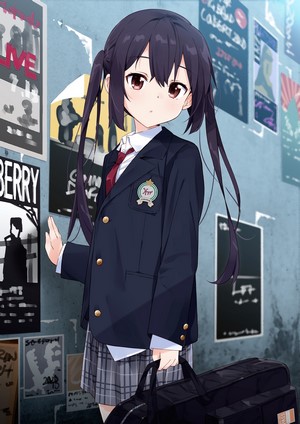 Azusa Nakano from K-ON! holding a violin case