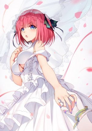 Nakano Nino from The Quintessential Quintuplets in a wedding dress