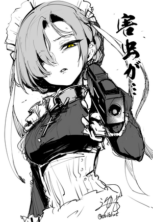 Sheffield from Azur Lane Holding Gun