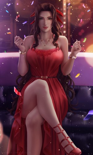 Aerith Gainsborough in Red Dress Final Fantasy VII