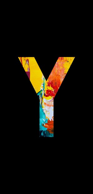 Abstract letter Y on black background