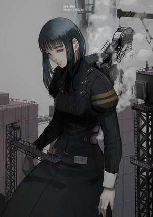 Jittsu Mecha Girl Portrait Digital Art