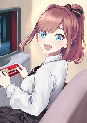 Suzuhara Lulu from Nijisanji playing a video game