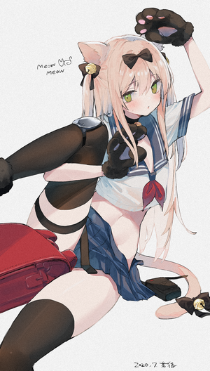 TMP from Girls Frontline cat girl anime artwork