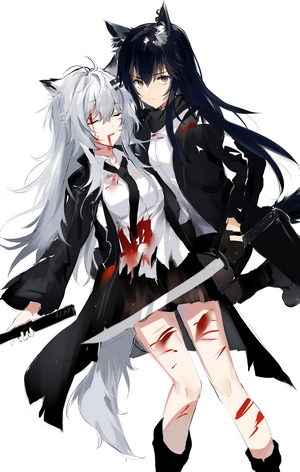 Texas and Lappland from Arknights Featuring Sword Fight
