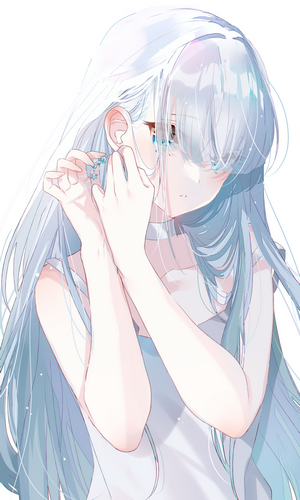 Misumi Silver-Haired Anime Girl Portrait