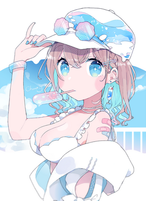 Chon Anime Girl in Bikini and Cap
