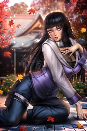 Hyuuga Hinata Digital Anime Artwork