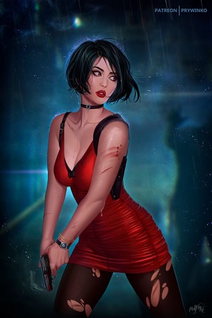 Ada Wong from Resident Evil holding a gun