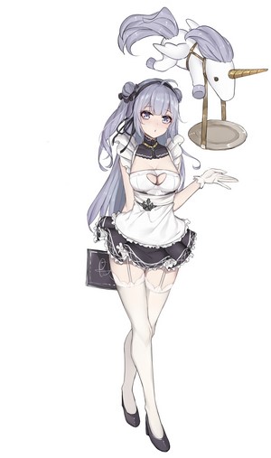 Unicorn from Azur Lane in a maid outfit