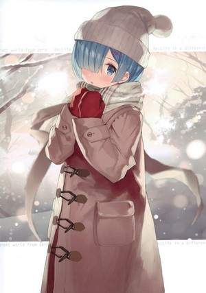 Rem from Re:Zero in winter attire