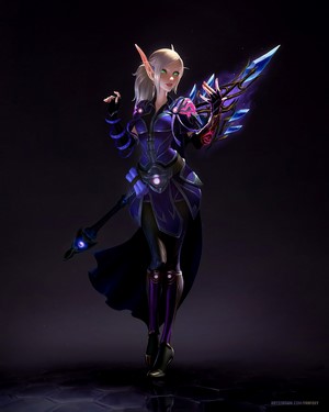 Blood Elf Mage with Staff and Weapon from Warcraft
