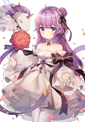 Unicorn from Azur Lane in a white dress with roses