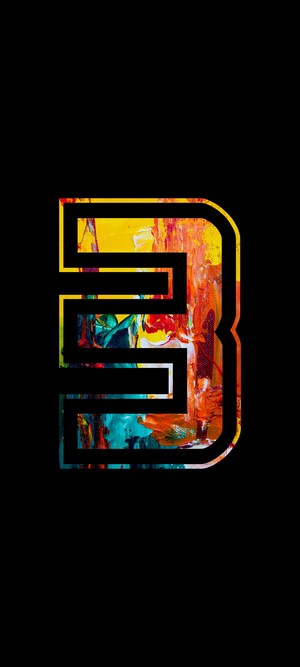 Abstract B logo with colorful paint strokes