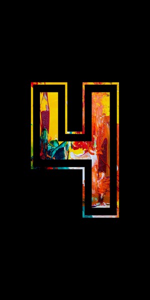 Abstract number 4 with colorful paint strokes