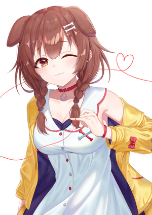 Inugami Korone from Hololive with red string