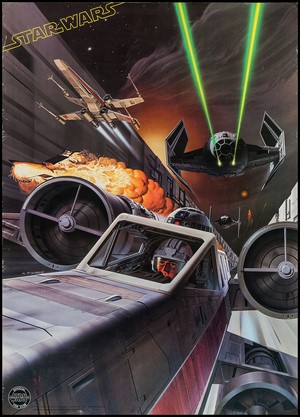 Star Wars X-wing and TIE Fighter Battle Poster