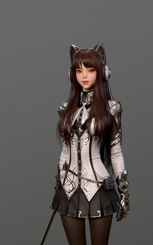 3D render of a female character by Shin JeongHo