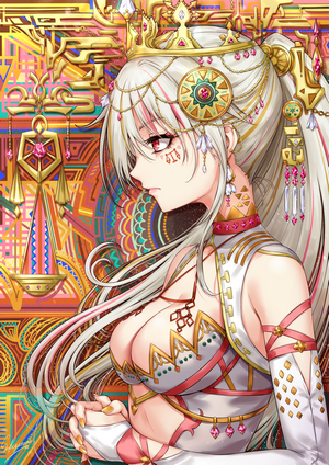 Anime girl with crown and ornate clothing