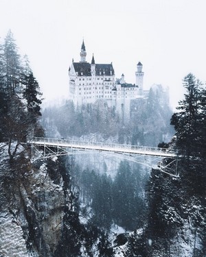 Neuschwanstein Castle in Winter Snow